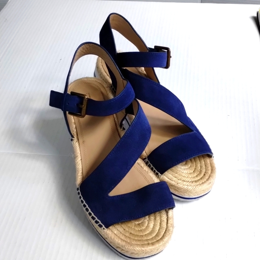 Nordstrom Signature Areanna Strappy Espadrille, Cobalt suede Size 40 ( size 9 )